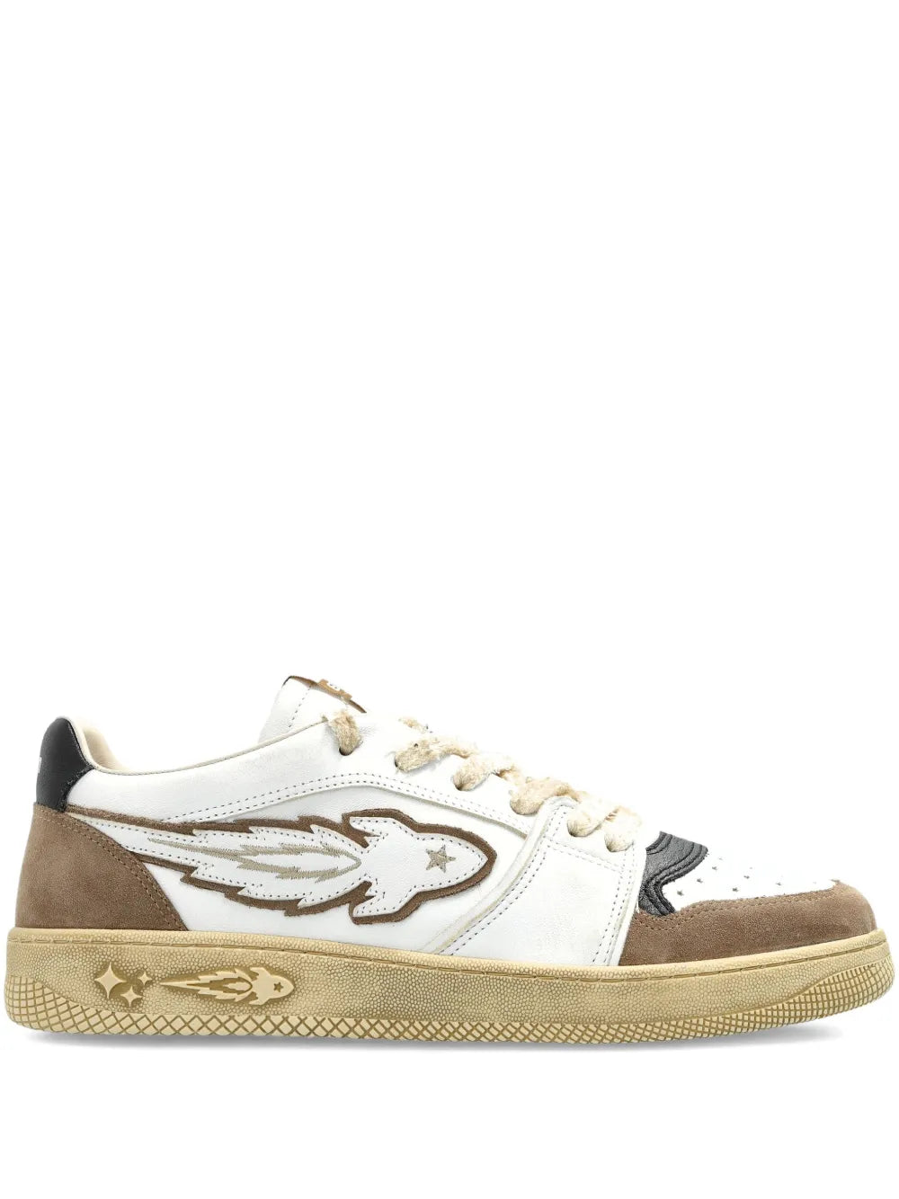 Enterprise Japan Egg Rocket Embellished Leather Sneakers