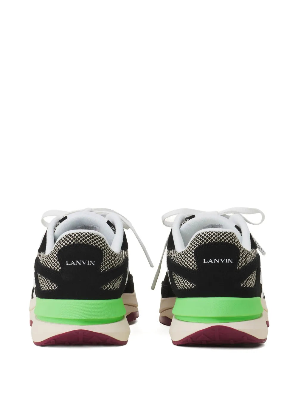 Lanvin Mesh-Panel Leather Sneakers