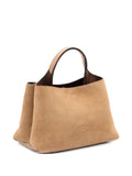 Tod'stop-handle suede tote bag
