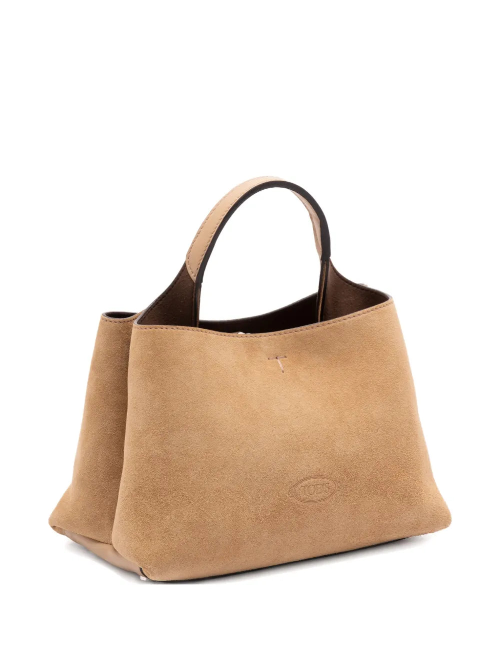 Tod'stop-handle suede tote bag