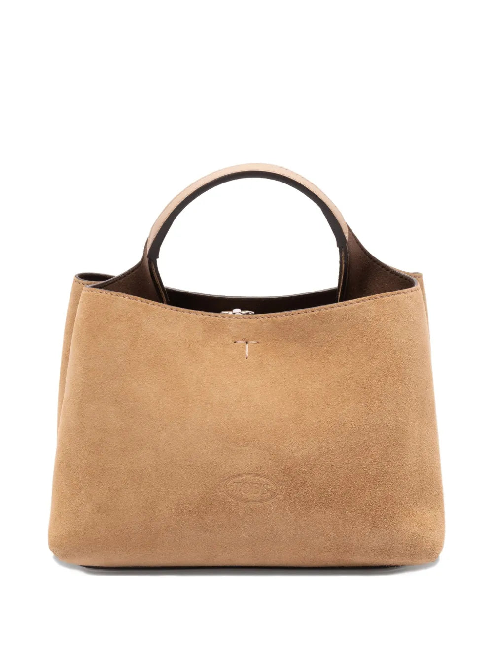 Tod'stop-handle suede tote bag