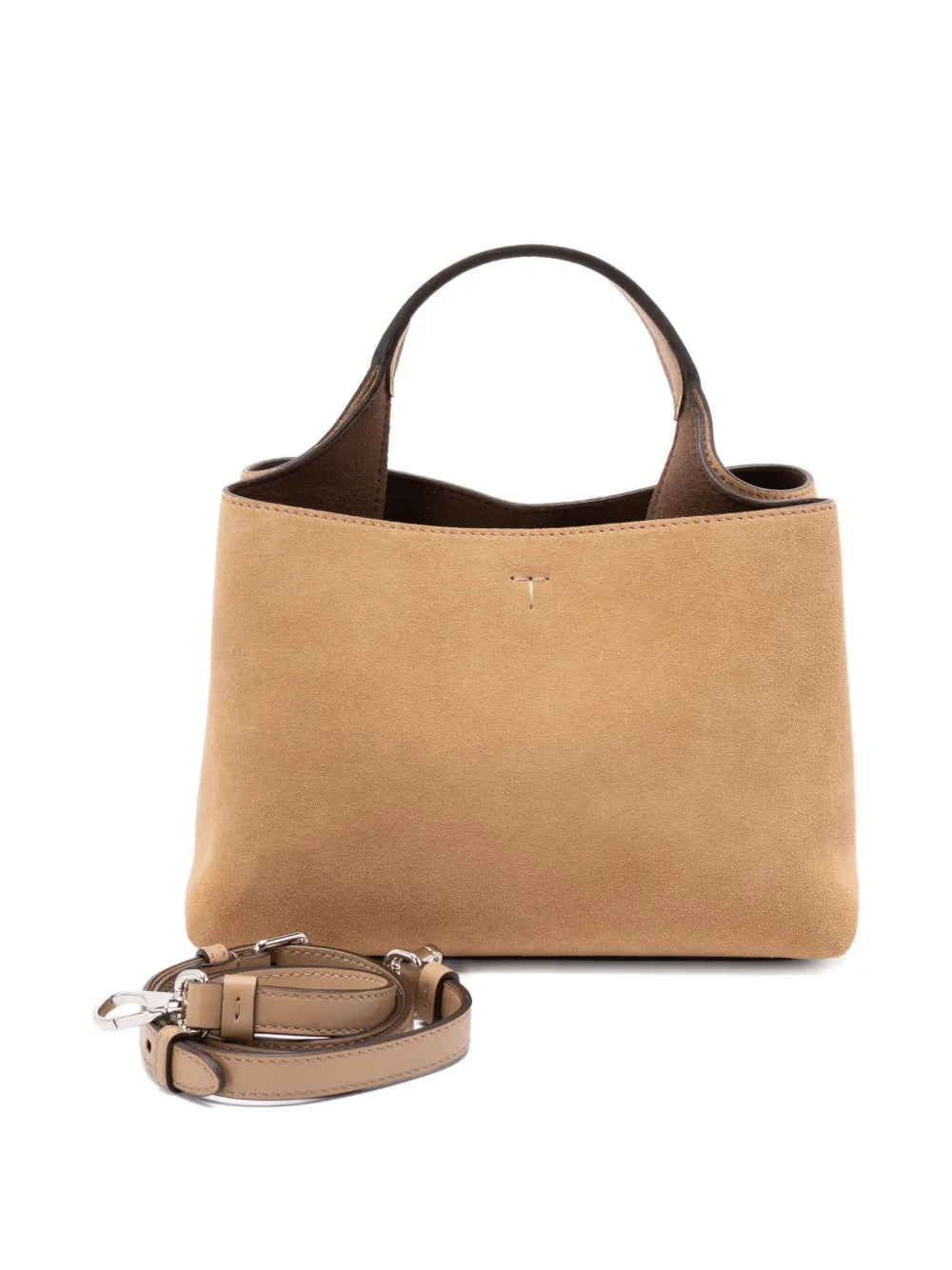 Tod'stop-handle suede tote bag
