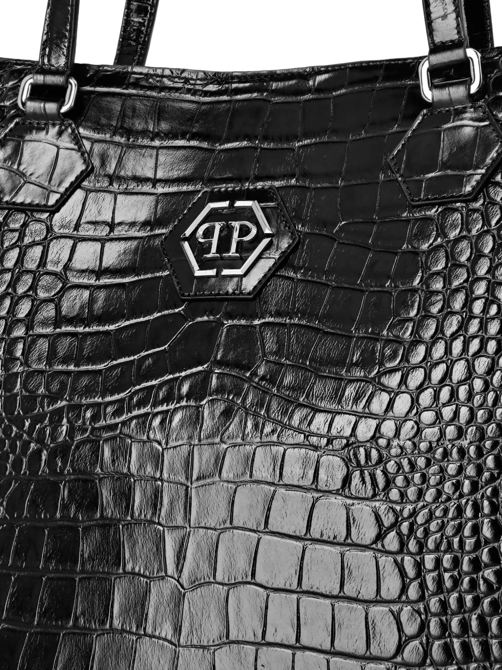 Philipp PleinCrystal Skull crocodile-print tote bag