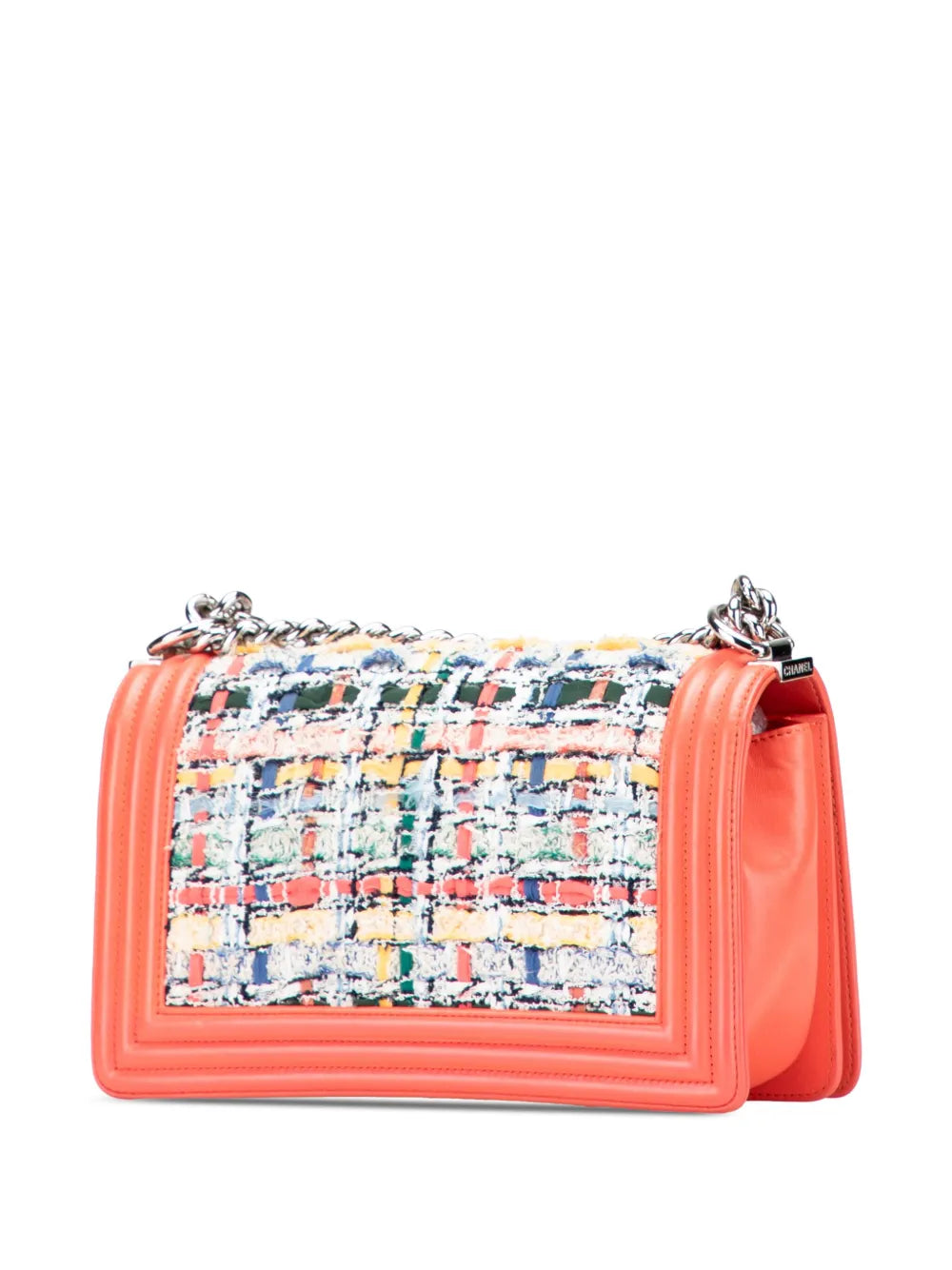 Pre-OwnedCHANEL Pre-Owned2014-2015 Small Tweed and Lambskin Boy Flap crossbody bag