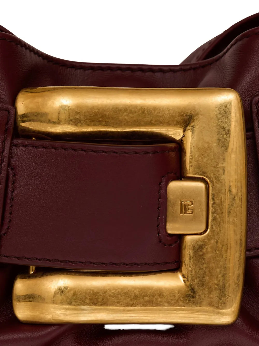 Balmainmini Anthem buckle-embellished calfskin-leather clutch bag