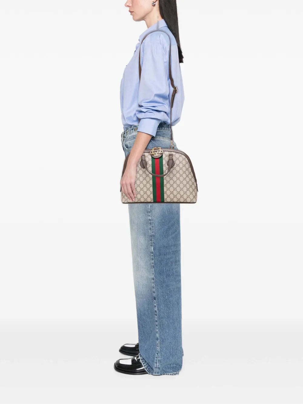 Pre-OwnedGucci Pre-Owned2016-2025 Medium GG Supreme Ophidia Web satchel