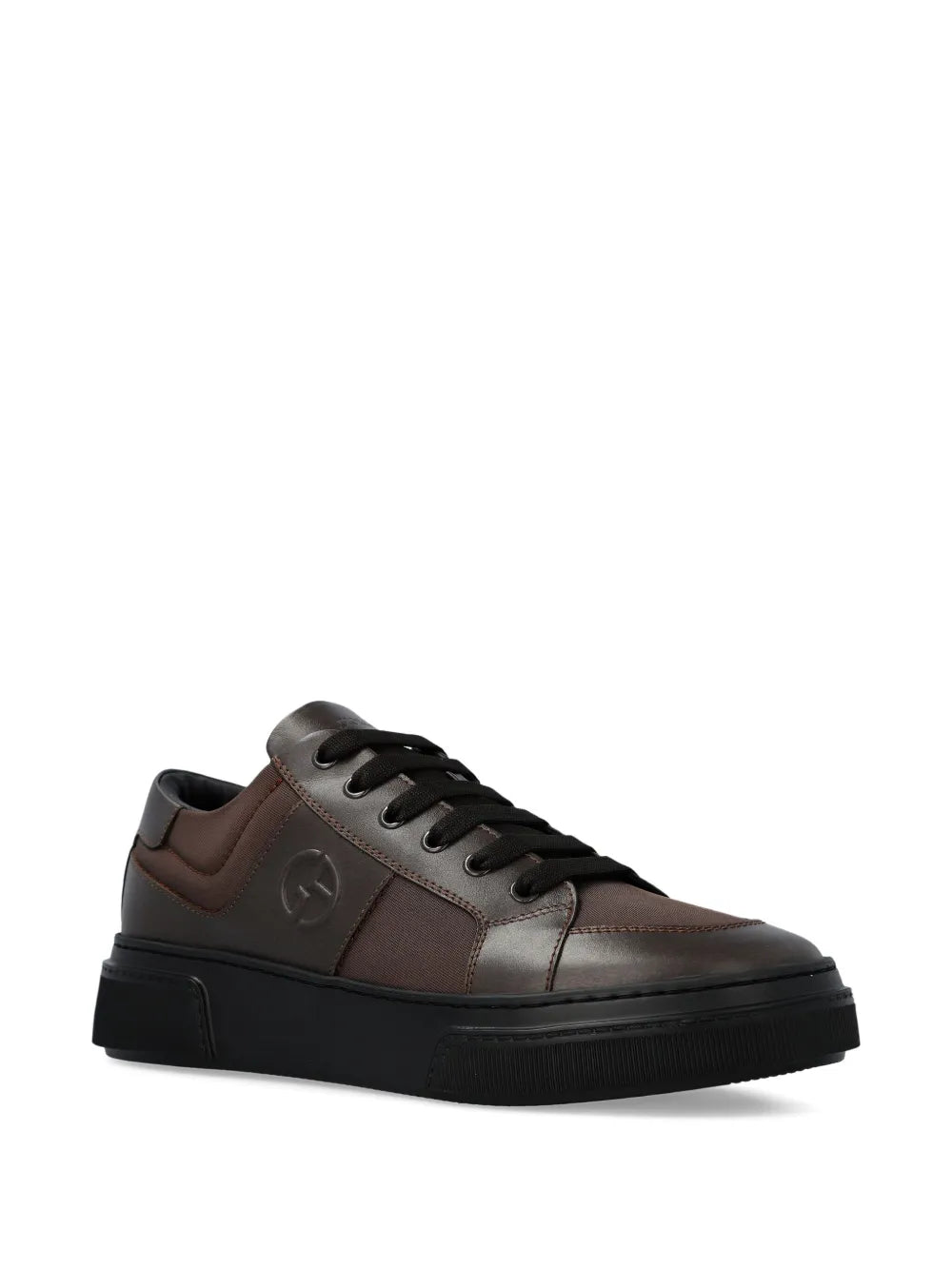 Giorgio Armani Logo-Embellished Leather Sneakers