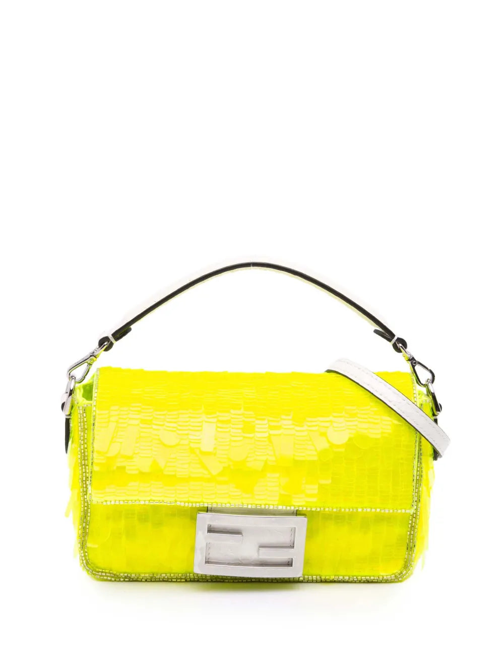 Pre-OwnedFendi Pre-Owned2010-2025 Mini Transparent Paillettes Elaphe Baguette satchel
