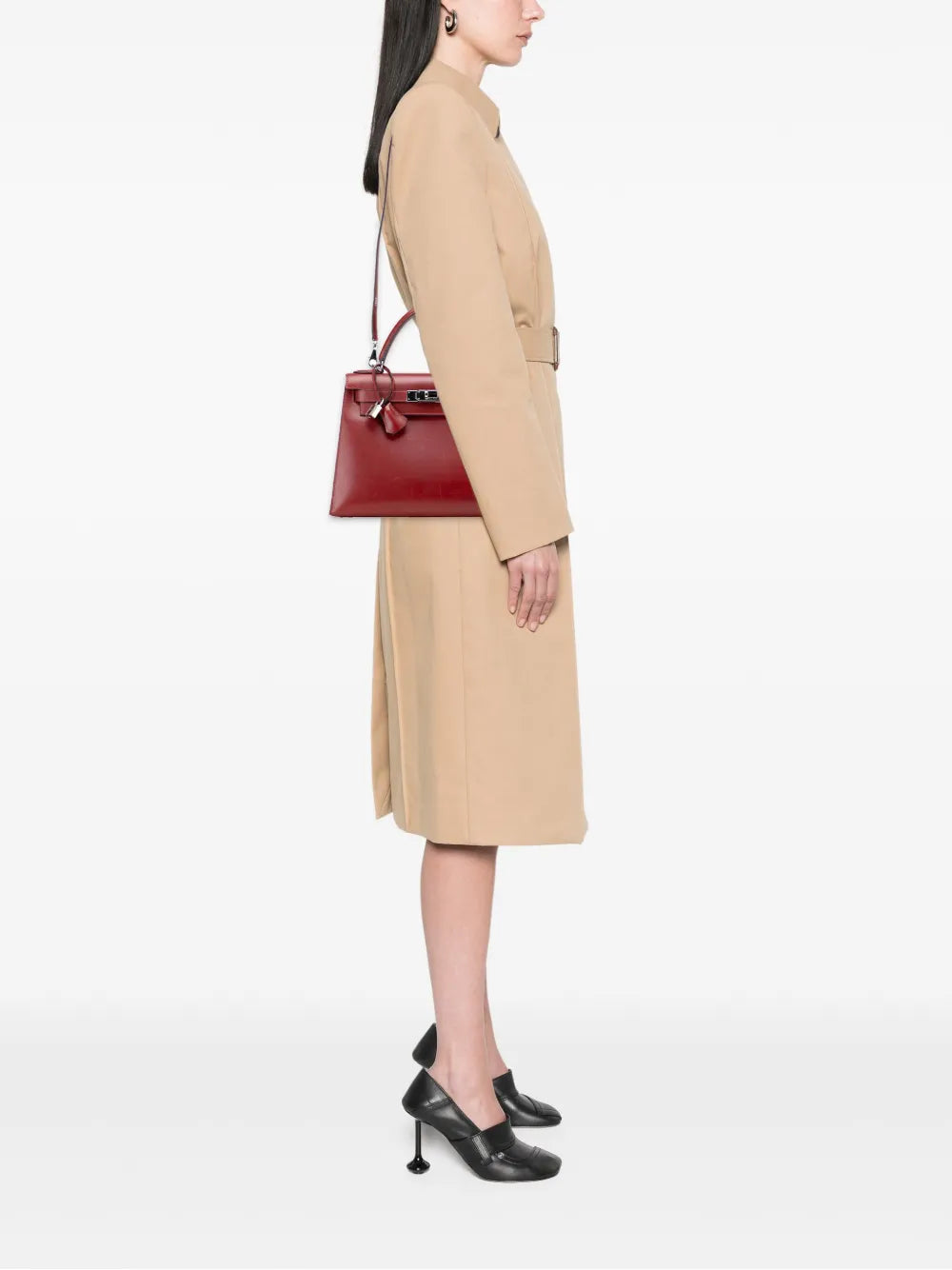 Pre-OwnedHermre-Owned2001 Box Calf Kelly II Sellier 28 satchel
