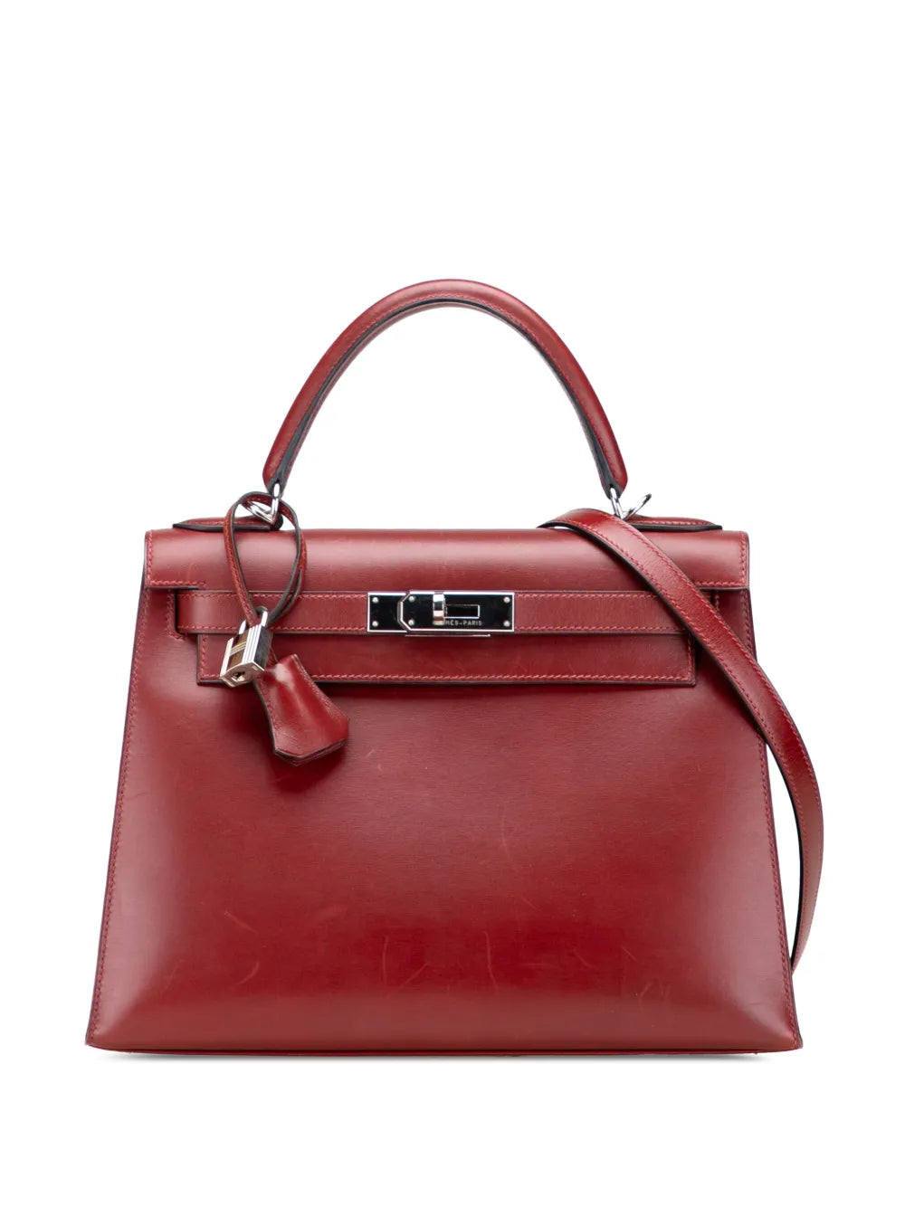 Pre-OwnedHermre-Owned2001 Box Calf Kelly II Sellier 28 satchel