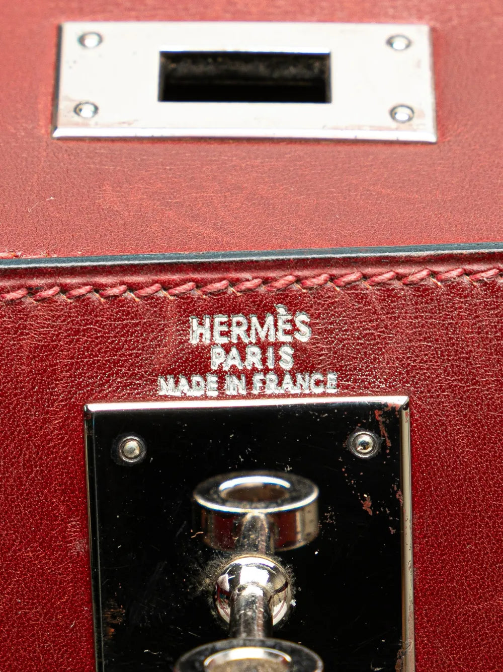 Pre-OwnedHermre-Owned2001 Box Calf Kelly II Sellier 28 satchel