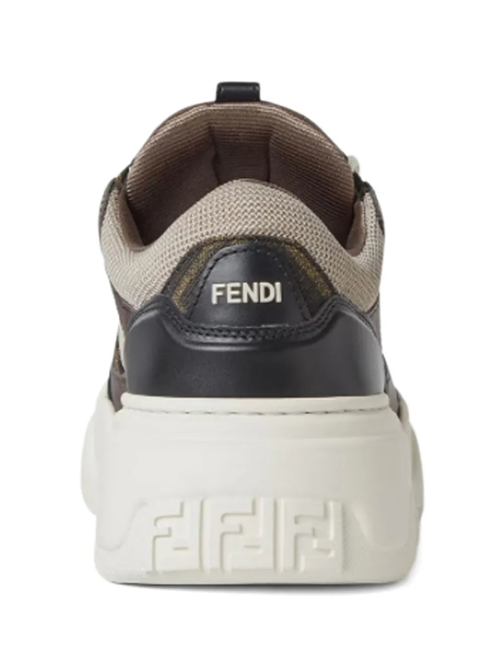 Fendi Force Ff-Pattern Leather Low-Top Sneakers