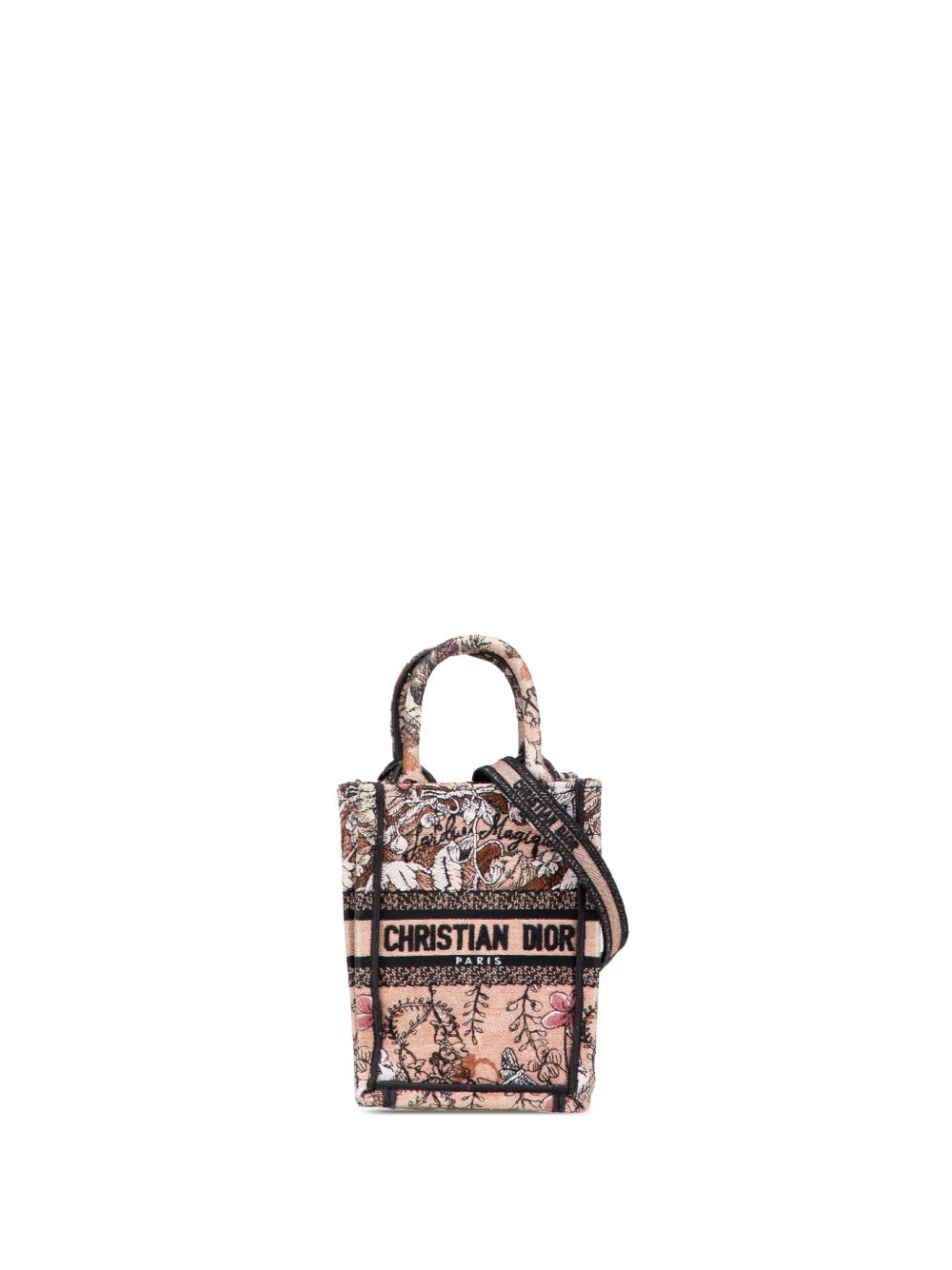 Pre-OwnedChristian Dior Pre-Owned2022 Mini Embroidered Canvas Jardin Magique Vertical Book Tote satchel