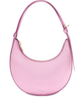 Furlametallic-effect crescent shoulder bag