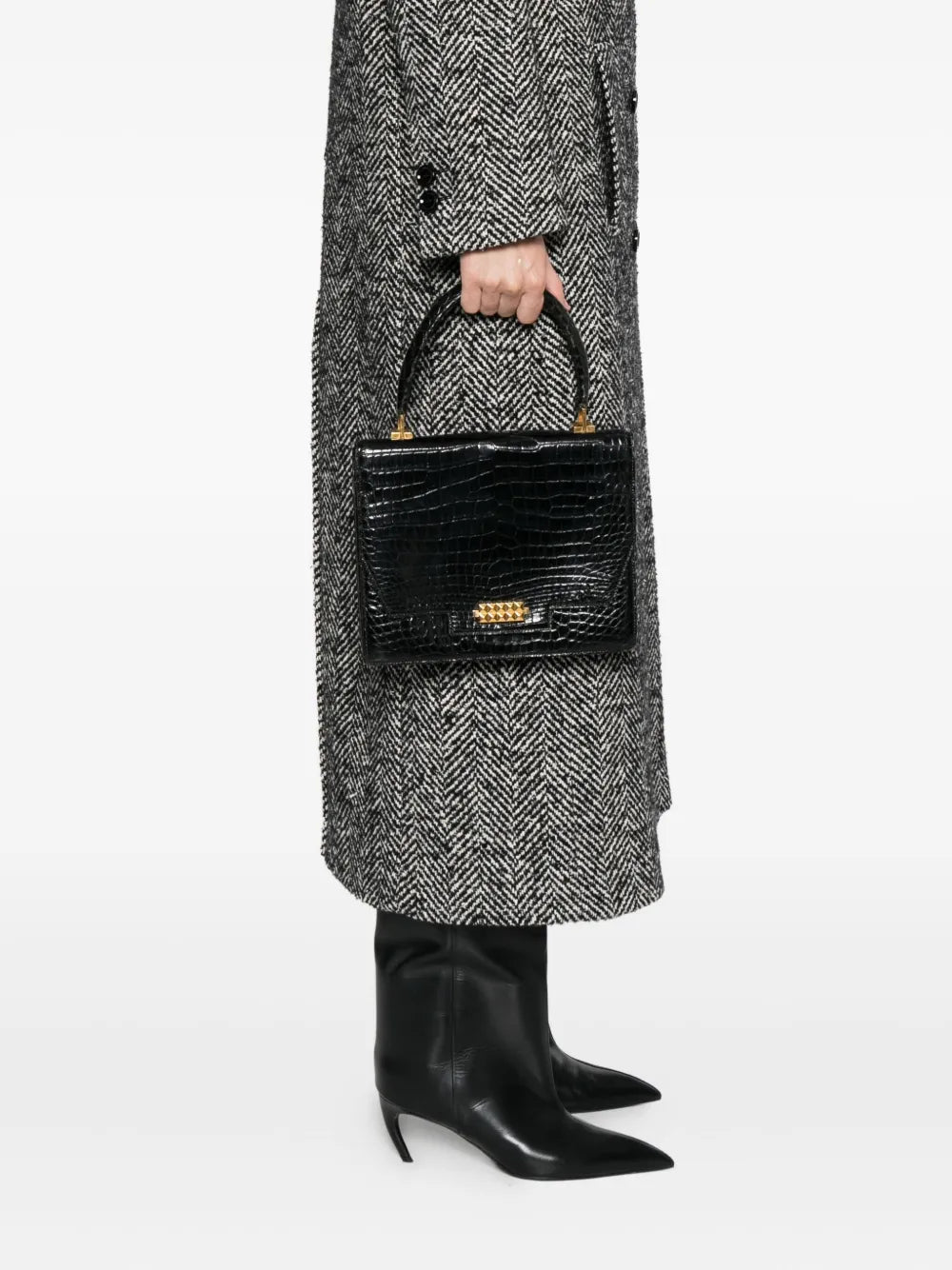 Pre-OwnedHermre-Ownedcrocodile-skin top-handle tote bag