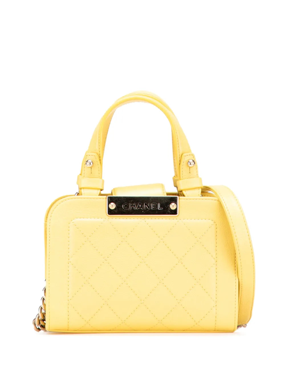 Pre-OwnedCHANEL Pre-Owned2016-2017 Mini Calfskin Label Click Shopping Tote satchel