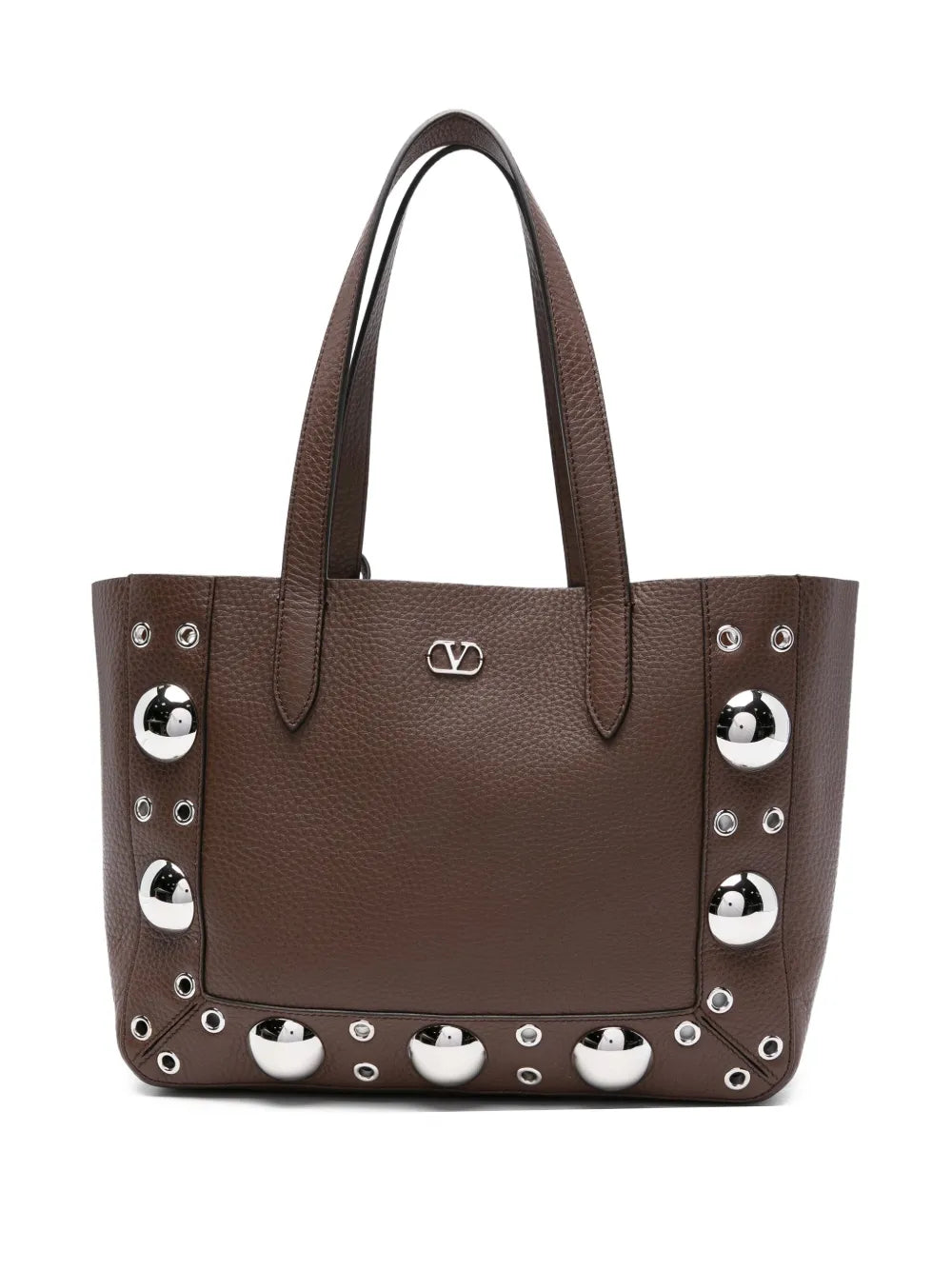 Valentino Garavanimetallic-eyelet leather tote bag