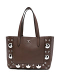 Valentino Garavanimetallic-eyelet leather tote bag