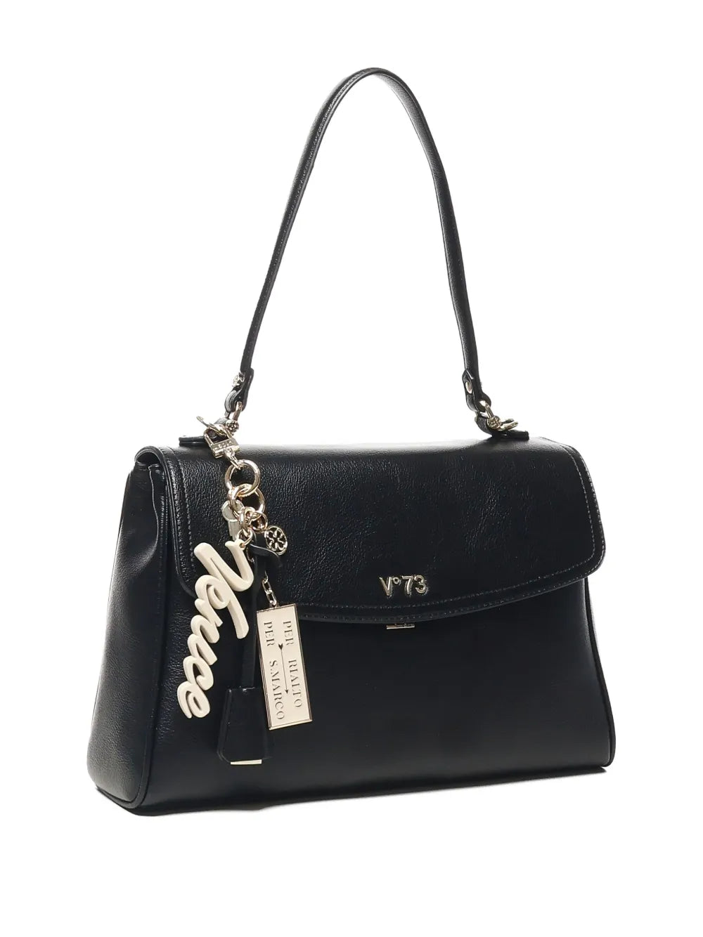 V?3chain-accented flap shoulder bag
