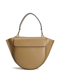 Wandlercurved leather shoulder bag