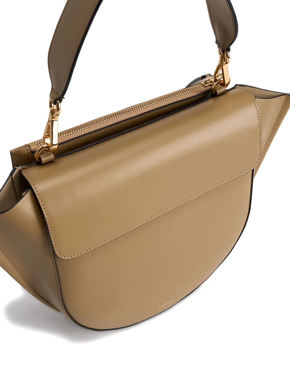 Wandlercurved leather shoulder bag