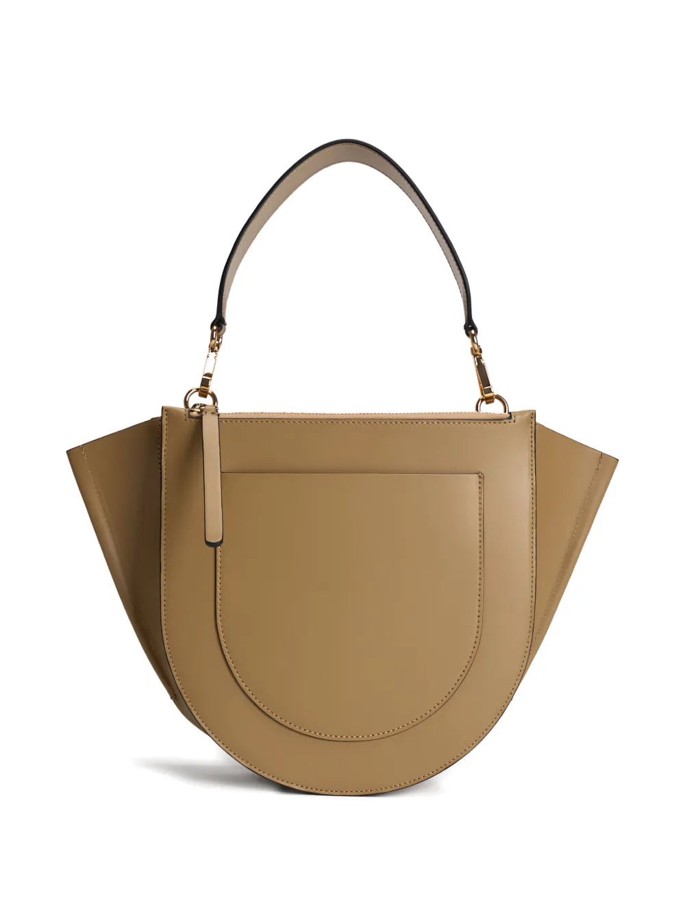 Wandlercurved leather shoulder bag
