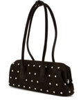 Osoimini Boat Wide stud-embellished suede shoulder bag