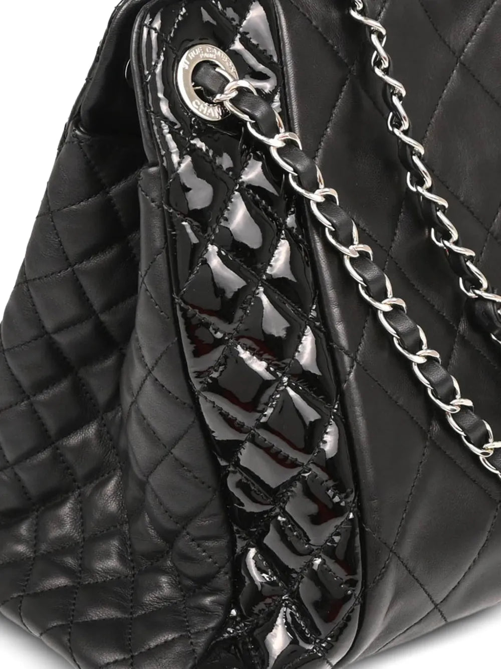 Pre-OwnedCHANEL Pre-Owned2014 patent leather quilted tote bag