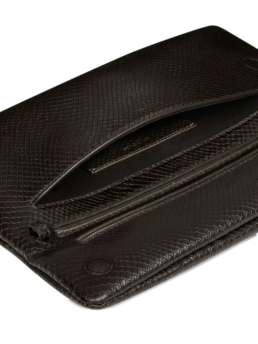 Courr?esVipper snakeskin-embossed clutch