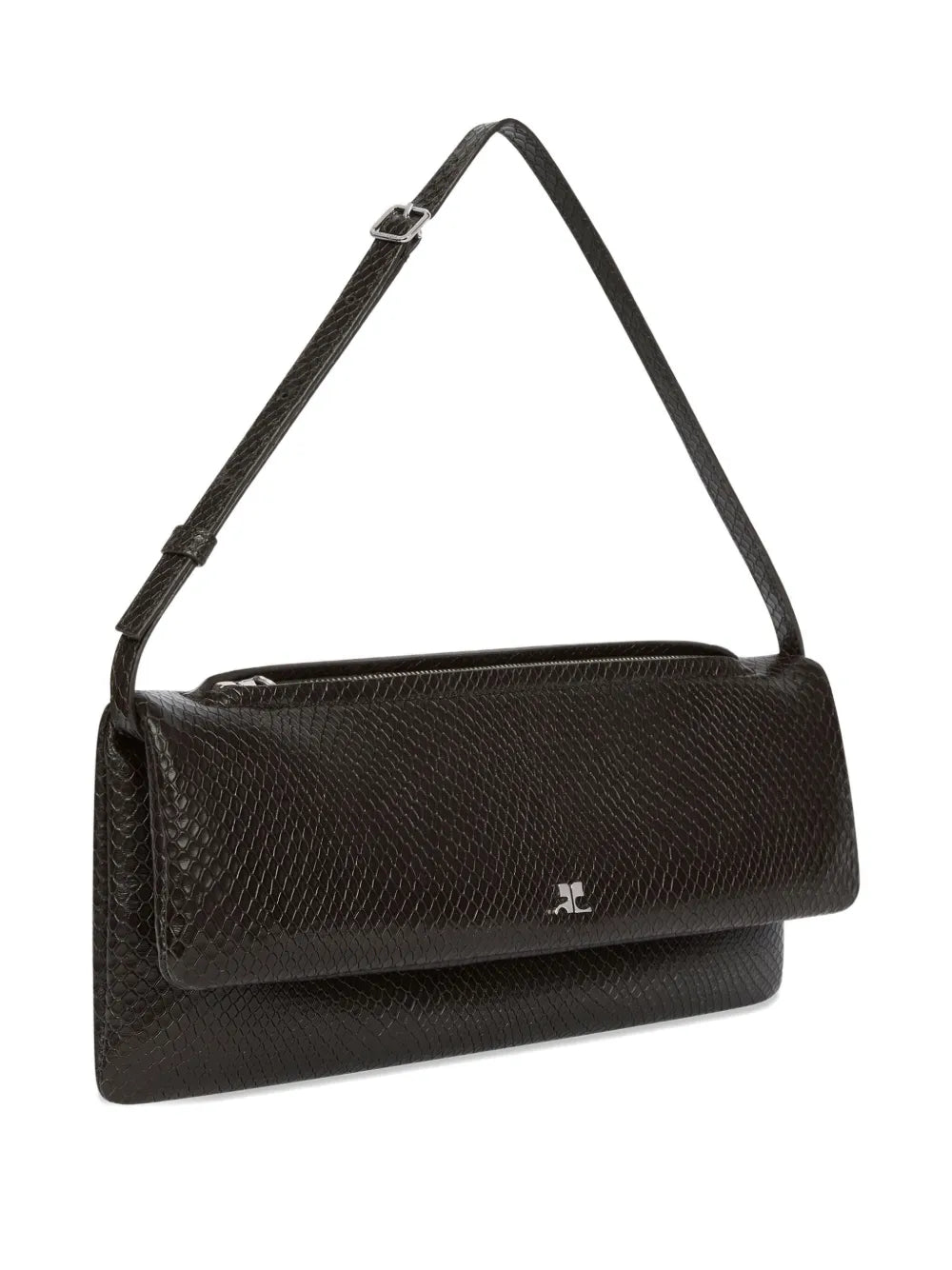 Courr?esVipper snakeskin-embossed clutch