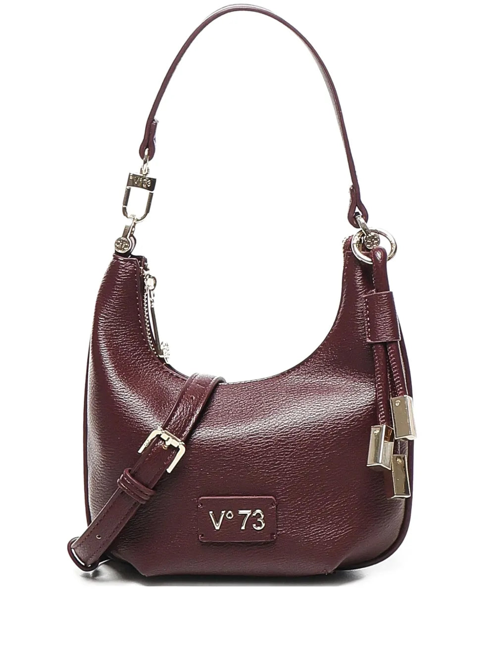 V?3zip-fastening half-moon shoulder bag