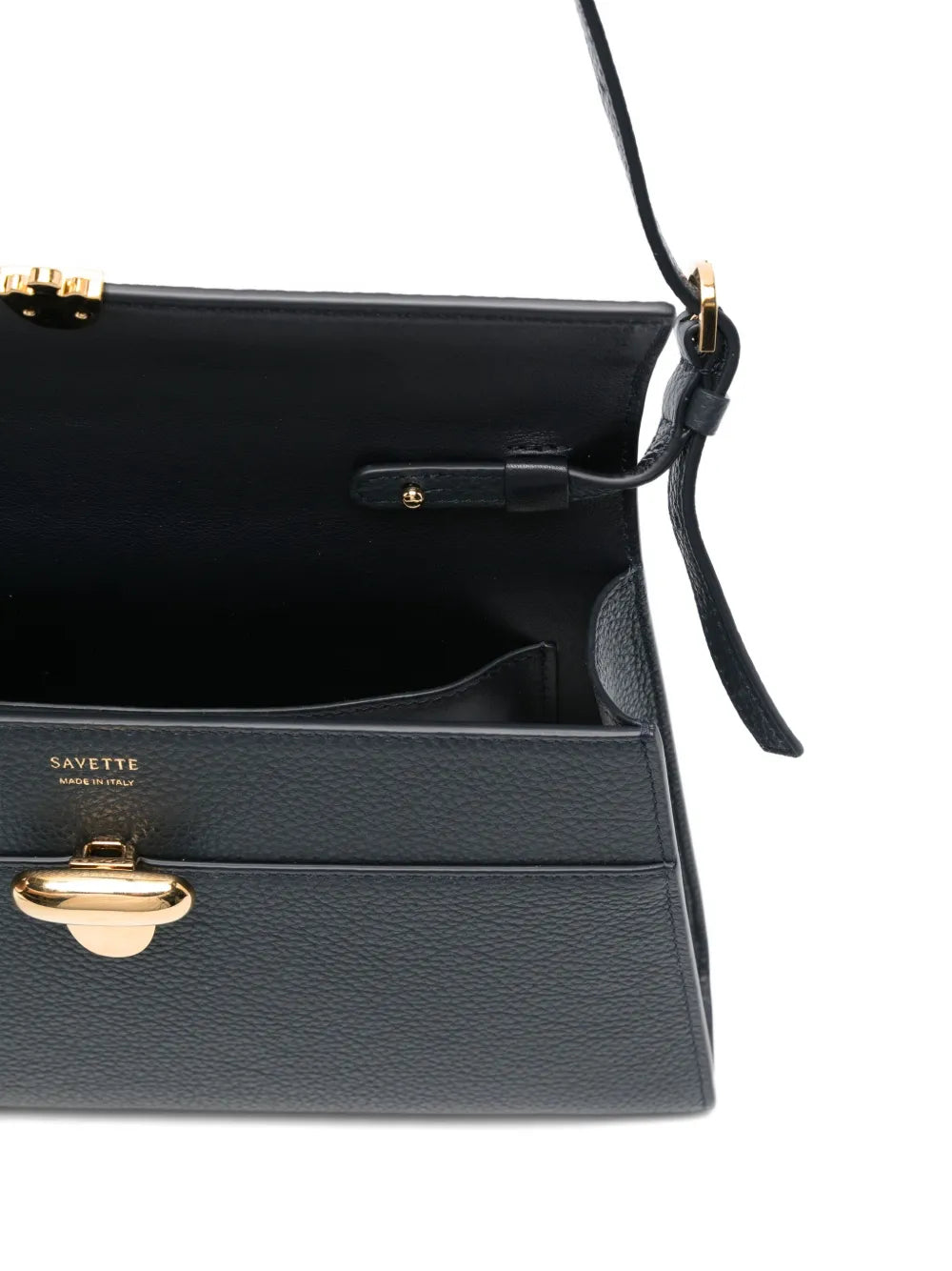 Savette clasp-fastening leather shoulder bag