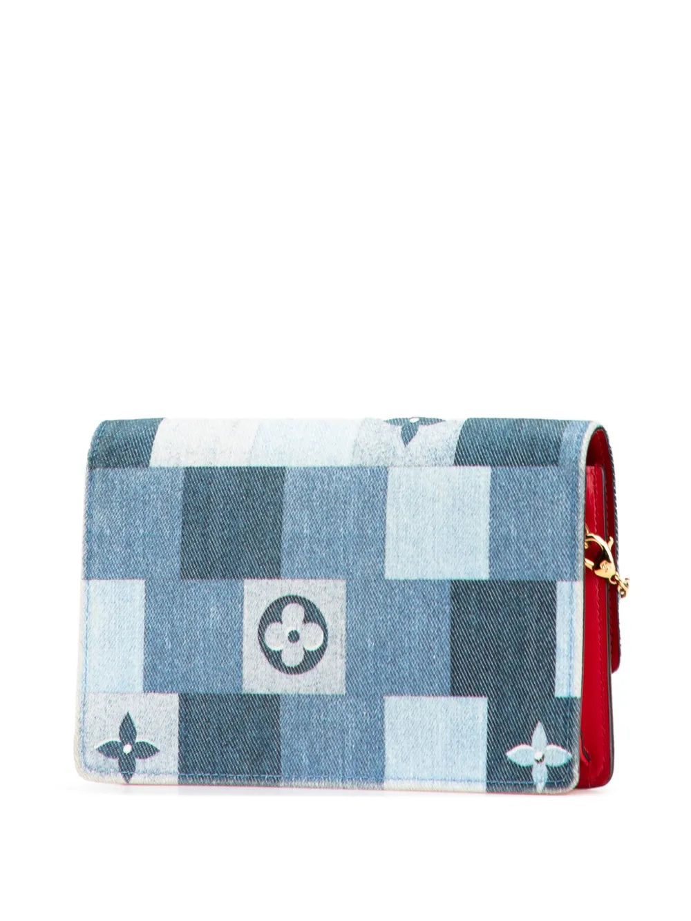 Pre-OwnedLouis Vuitton Pre-Owned2020 Monogram Denim Patchwork Fiore Chain Wallet crossbody bag