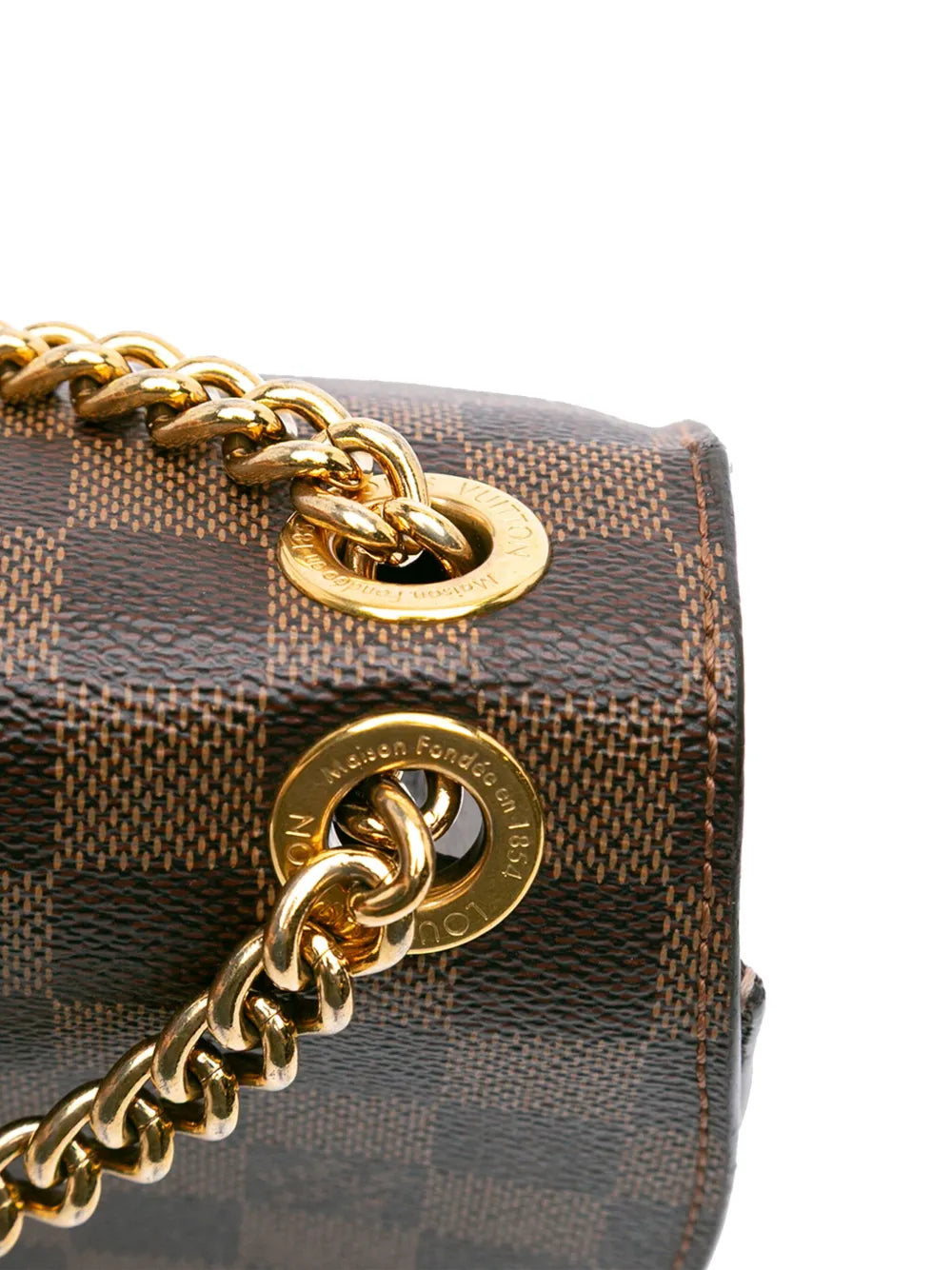 Pre-OwnedLouis Vuitton Pre-Owned2018 Damier Ebene Cuir Taurillon Wight shoulder bag