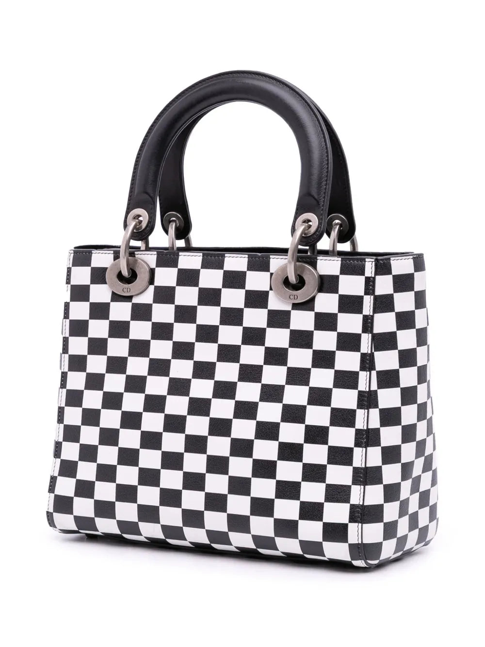 Pre-OwnedChristian Dior Pre-Owned2017 Medium Calfskin Checkered Lady Dior satchel