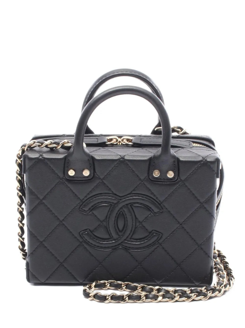 Pre-OwnedCHANEL Pre-Owned2021s small diamond-quilted two-way vanity bag