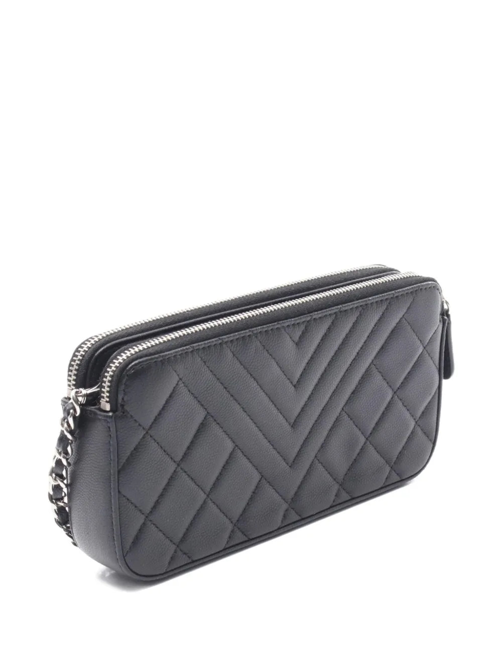 Pre-OwnedCHANEL Pre-Owned2018-2019 W-Zip chain wallet