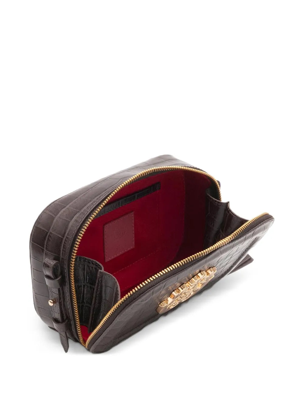 IslaDance crocodile-embossed embellished mini bag