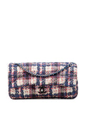 Pre-OwnedCHANEL Pre-Owned2013-2014 CC Nylon Tweed Print Single Flap shoulder bag