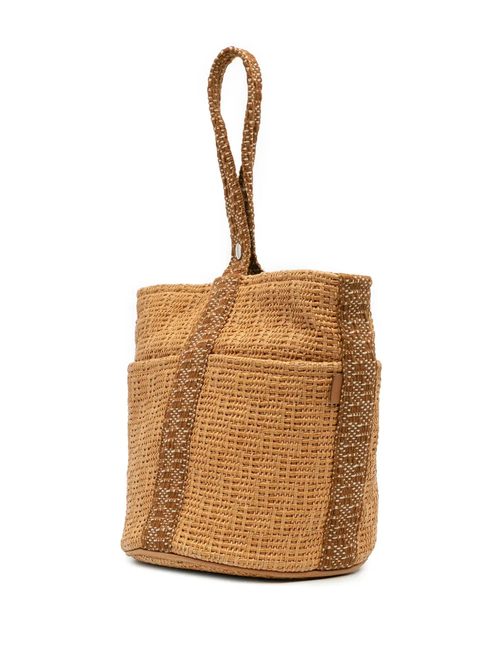 Pre-OwnedHerm??re-Owned1990-2010 Woven Straw Saxo MM bucket bag
