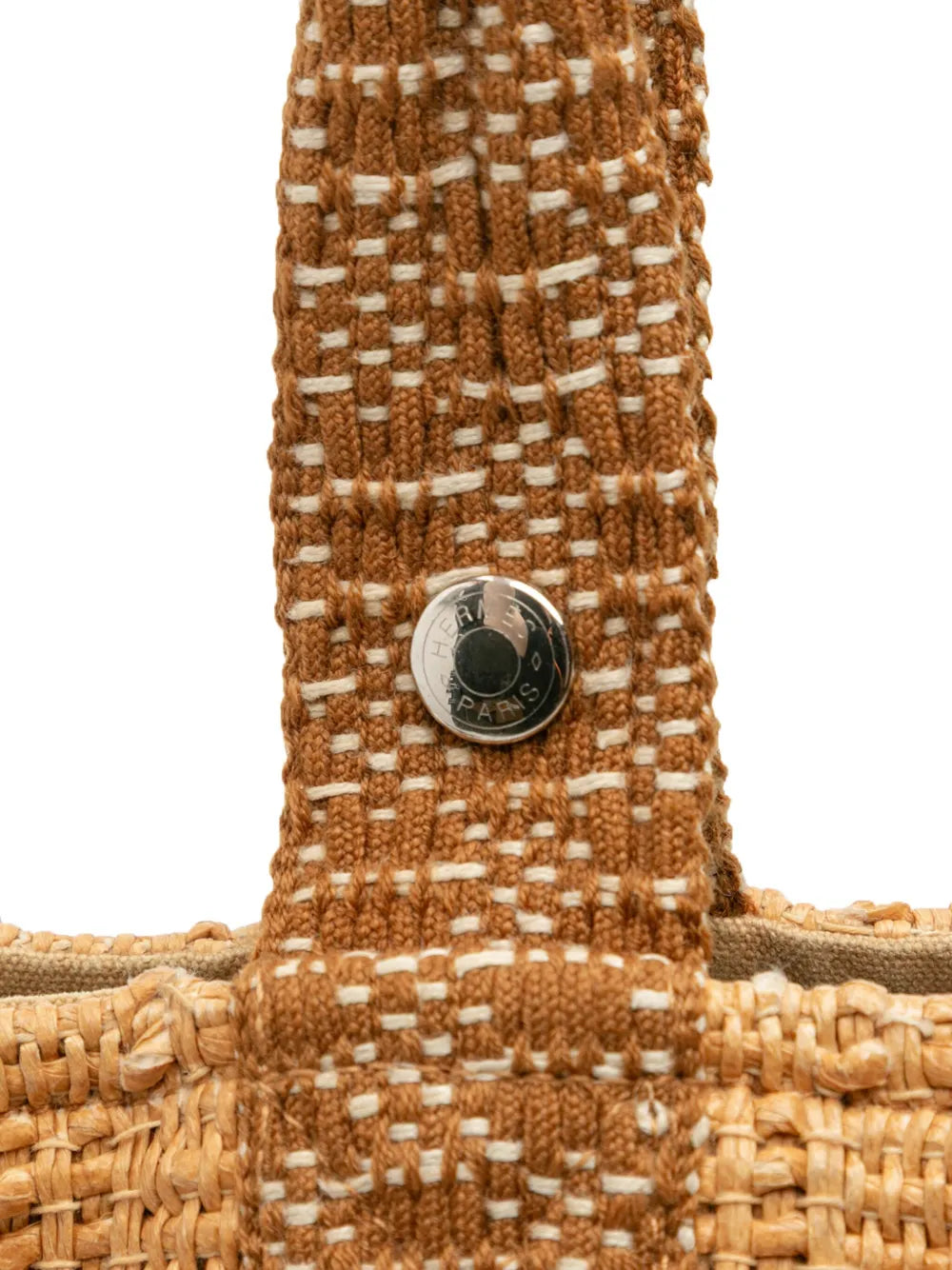 Pre-OwnedHerm??re-Owned1990-2010 Woven Straw Saxo MM bucket bag