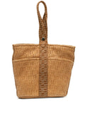 Pre-OwnedHerm??re-Owned1990-2010 Woven Straw Saxo MM bucket bag