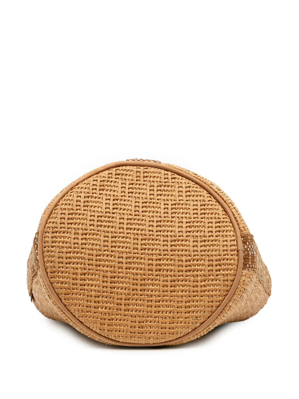 Pre-OwnedHerm??re-Owned1990-2010 Woven Straw Saxo MM bucket bag