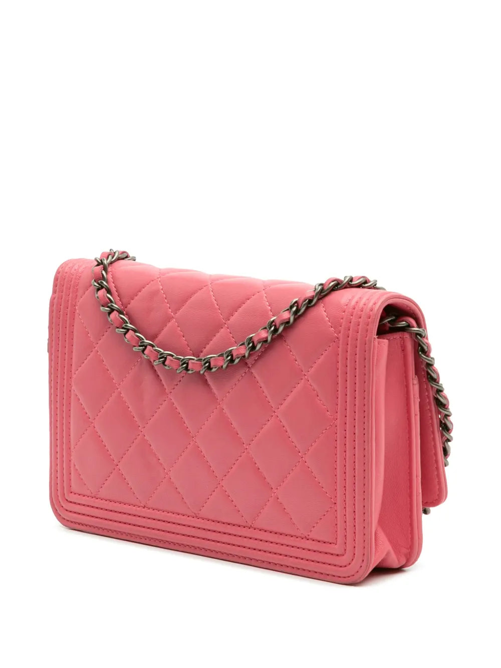 Pre-OwnedCHANEL Pre-Owned2014 Lambskin Boy Wallet On Chain crossbody bag