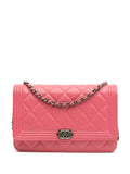 Pre-OwnedCHANEL Pre-Owned2014 Lambskin Boy Wallet On Chain crossbody bag