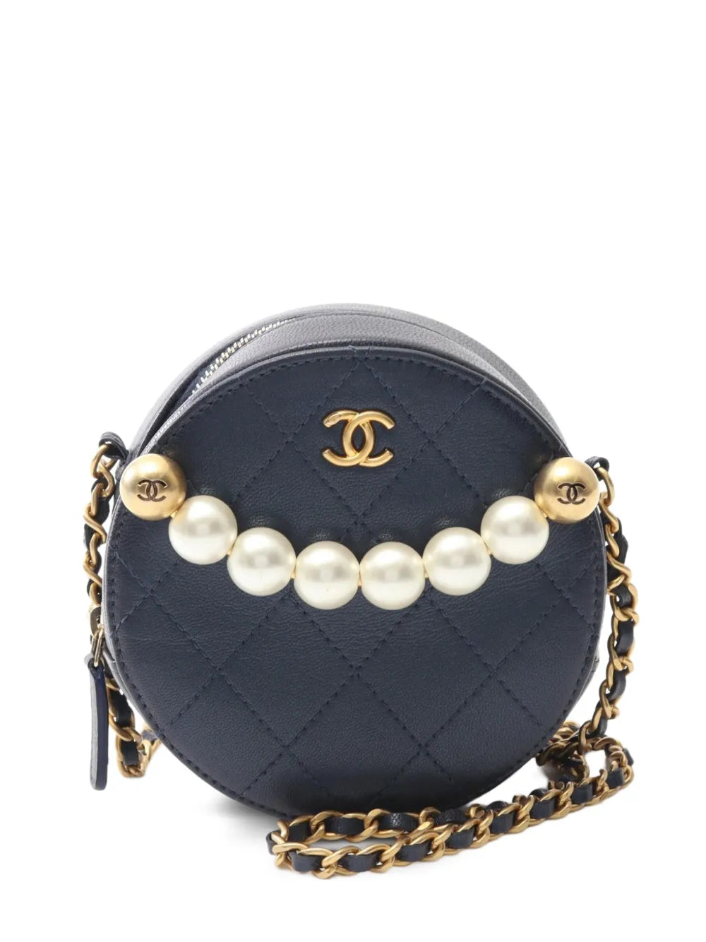 Pre-OwnedCHANEL Pre-Owned2019 mini Matelasse round shoulder bag