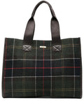 Barbourlarge plaid-pattern tote bag