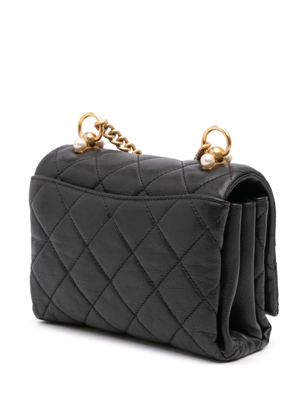 Pre-OwnedCHANEL Pre-Owned2019 Mini Quilted Calfskin Pearl CC Accordion Flap crossbody bag
