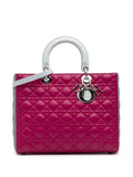 Pre-OwnedChristian Dior Pre-Owned2014 Large Bicolor Lambskin Cannage Lady Dior satchel