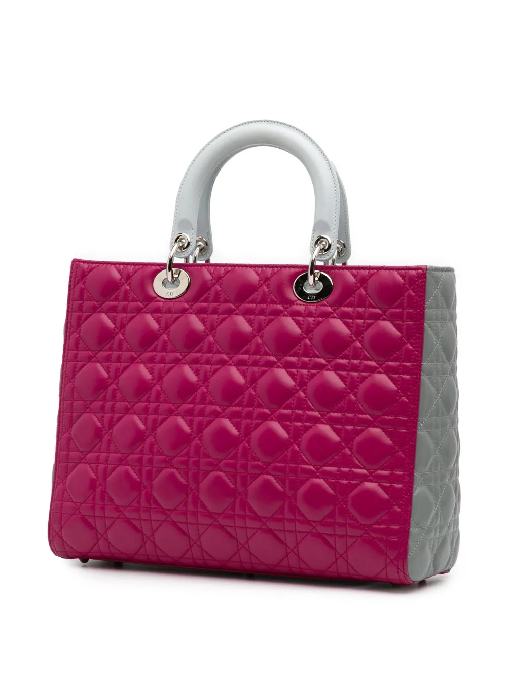 Pre-OwnedChristian Dior Pre-Owned2014 Large Bicolor Lambskin Cannage Lady Dior satchel